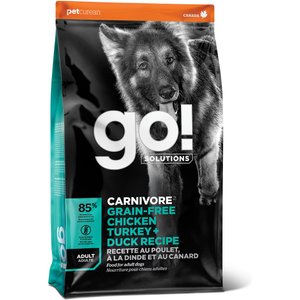 Go! Solutions Carnivore Grain-Free Chicken, Turkey + Duck Adult Recipe Dry Dog Food, 3.5-lb bag