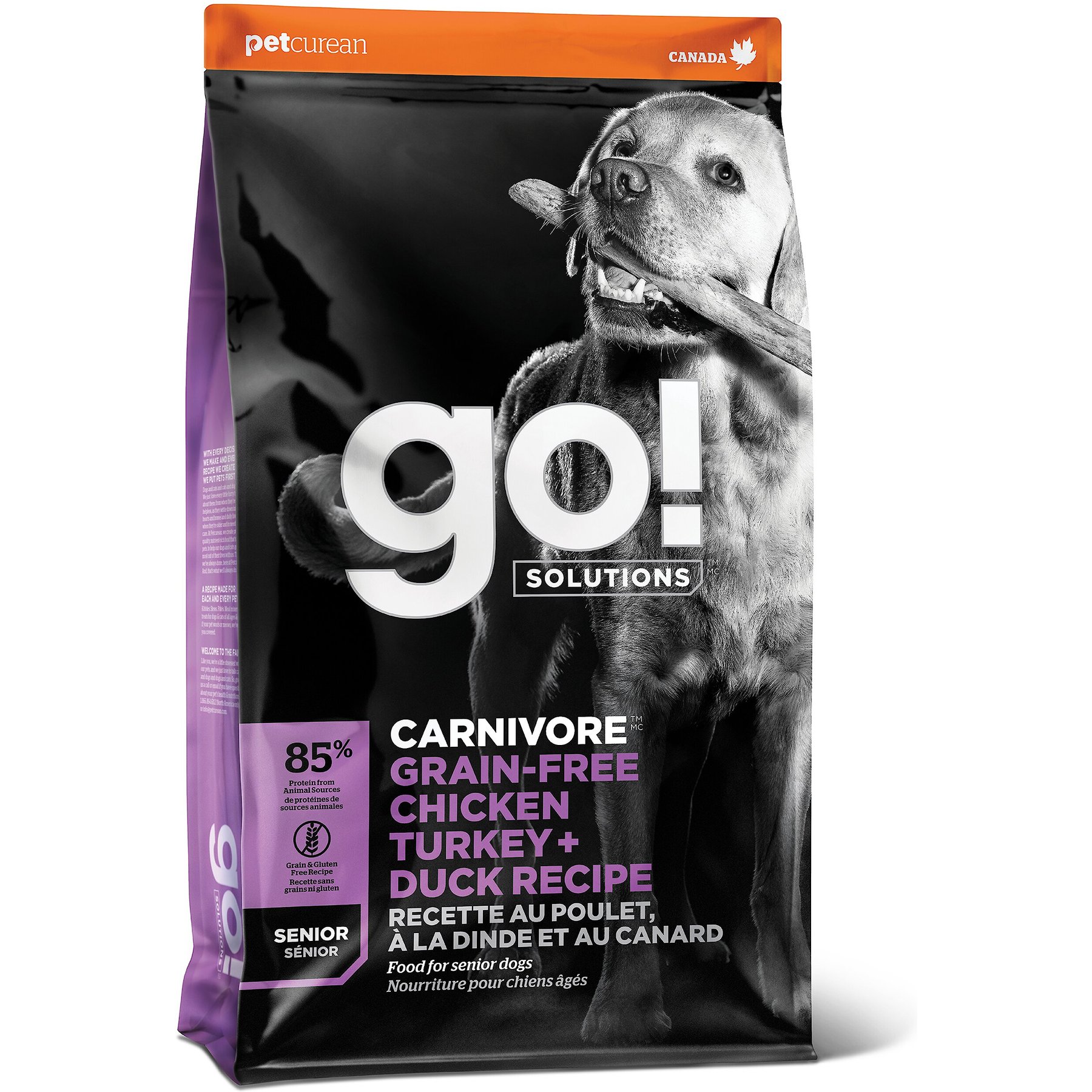 Go Solutions Carnivore Grain Free Chicken Turkey Duck Recipe Senior Dry Dog Food 3.5 lb