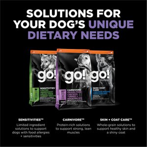 Go! Solutions Carnivore Grain-Free Chicken, Turkey + Duck Senior Recipe Dry Dog Food, 22-lb bag