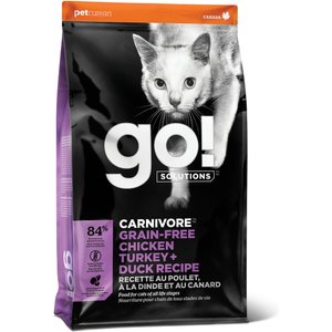 Go! Solutions Carnivore Grain-Free Chicken, Turkey + Duck Recipe Dry Cat Food, 16-lb bag