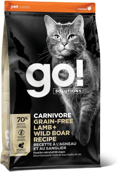 Go! Solutions Carnivore Grain-Free Lamb + Wild Boar Recipe Dry Cat Food, 16-lb bag slide 1 of 9