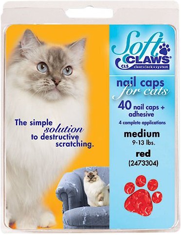Soft Claws Cat Nail Caps, 40 count, Small, Red slide 1 of 6