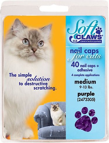 Soft Claws Cat Nail Caps, 40 count, Large, Purple slide 1 of 5