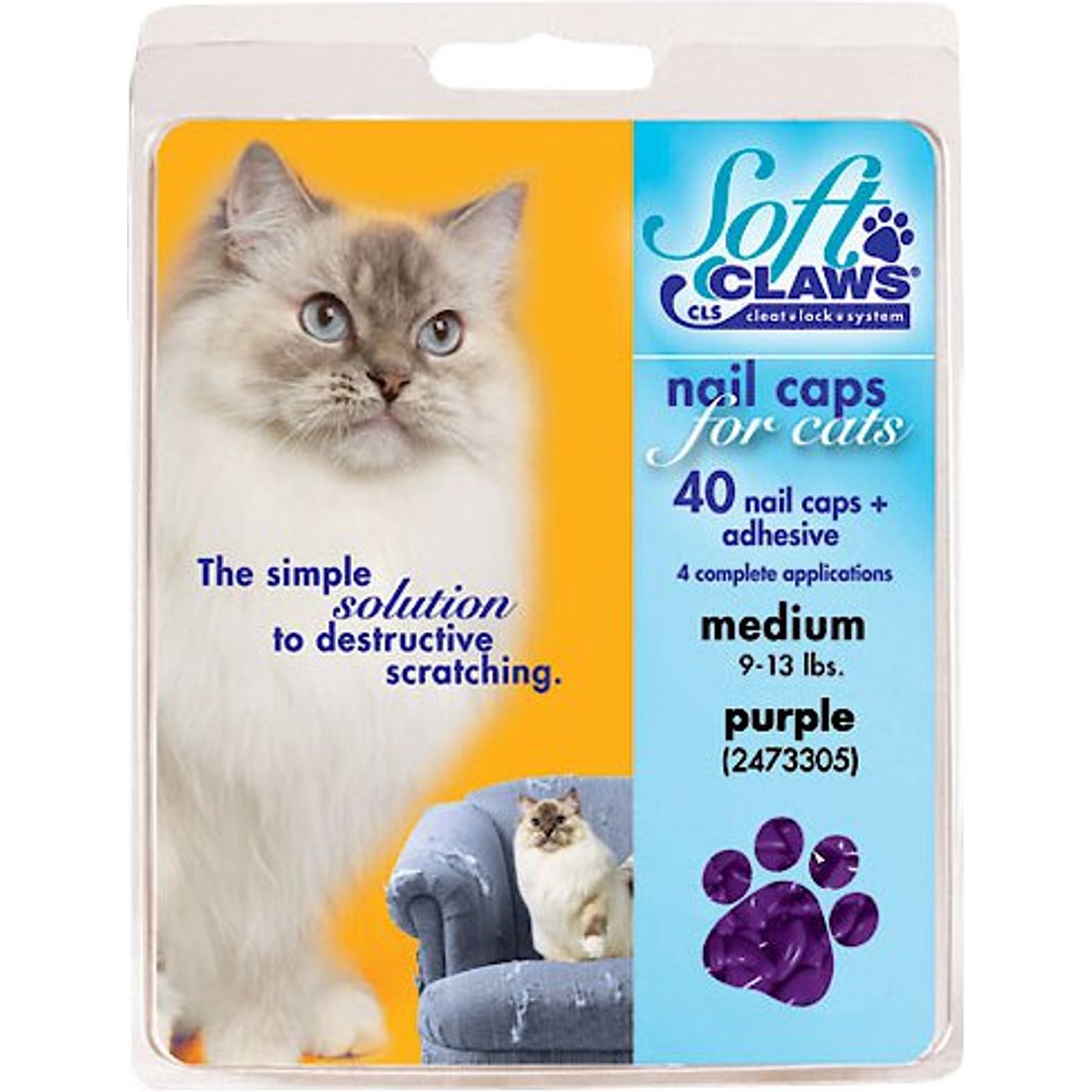 Nail Protector for Cat, Pink and Purple - Kitty Caps