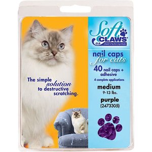 Soft Claws Cat Nail Caps, 40 count, Large, Purple