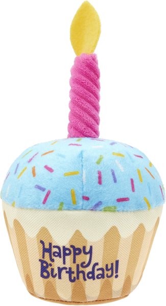 Frisco Birthday Cupcake Plush Squeaky Dog Toy, Small/Medium slide 1 of 6
