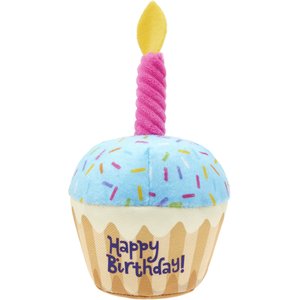 Frisco Birthday Cupcake Plush Squeaky Dog Toy, Small/Medium