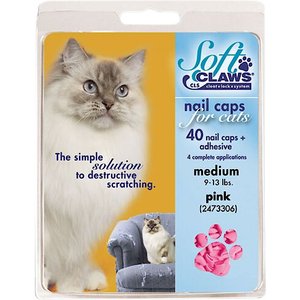 Soft Claws Cat Nail Caps, 40 count, Medium, Pink