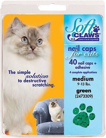 Soft Claws Cat Nail Caps, 40 count, Small, Green slide 1 of 6