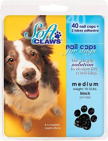 Soft Claws Nail Caps for Dogs, 40 count, Small, Black slide 1 of 4