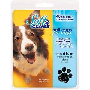 Soft Claws Nail Caps for Dogs, 40 count, Small, Black