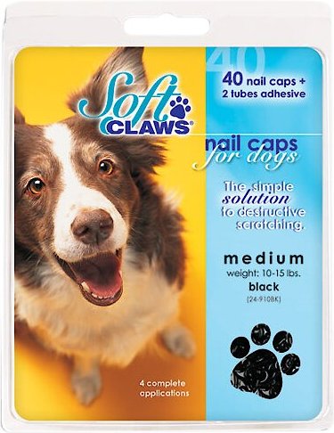 Soft Claws Nail Caps for Dogs, 40 count, Large, Black slide 1 of 4
