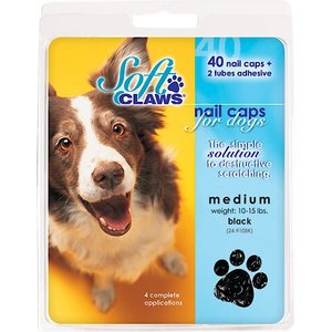 Soft Claws Nail Caps for Dogs, 40 count, XX-Large, Black