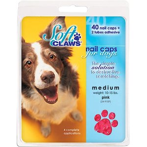 Soft Claws Nail Caps for Dogs, 40 count, Large, Pink