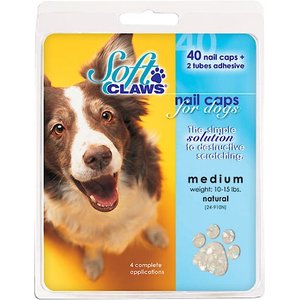 Soft Claws Nail Caps for Dogs, 40 count, X-Small, Clear