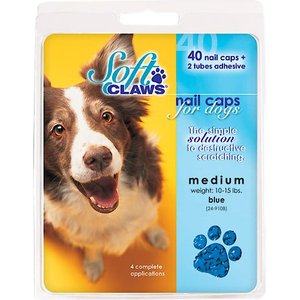 Soft Claws Nail Caps for Dogs, 40 count, Large, Blue