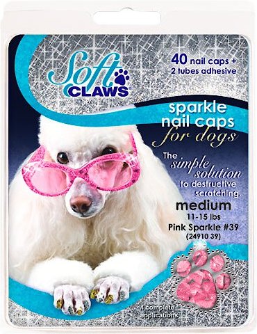 Soft Claws Nail Caps for Dogs, 40 count, Small, Pink Sparkle slide 1 of 4