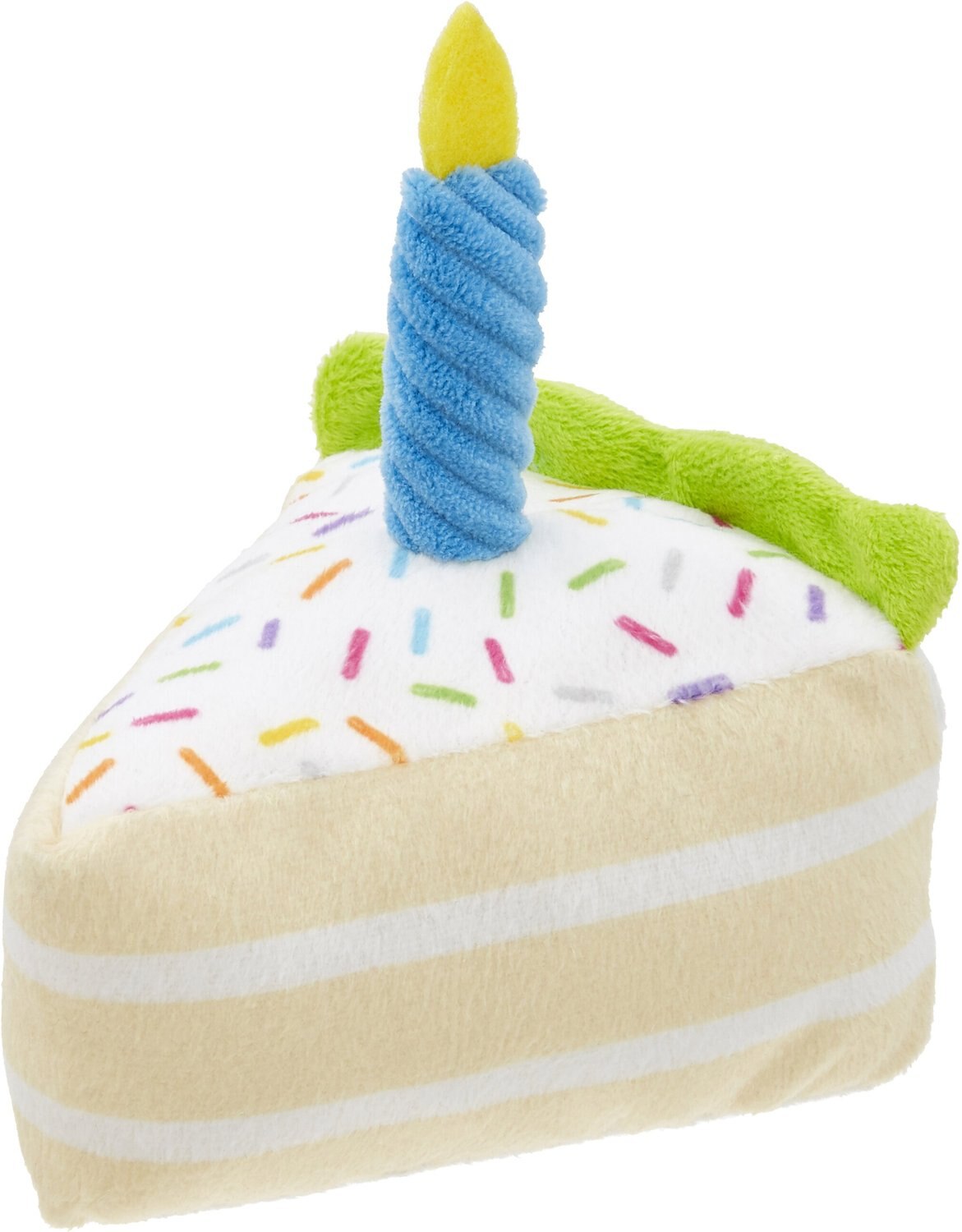 FRISCO Plush Birthday Cake Slice with Squeaker Dog Toy