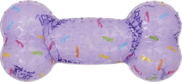 Frisco Birthday TPR Bone Dog Toy, Purple, Small slide 1 of 4