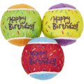 Frisco Birthday Fetch Squeaky Tennis Ball Dog Toy, Medium, 3 count