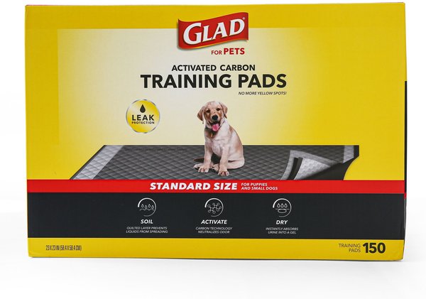 Glad For Pets Activated Carbon Dog Training Pads, 23" x 23", 150 count slide 1 of 6