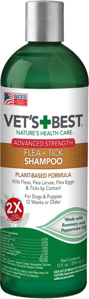 Vet's Best Advanced Strength Flea & Tick Dog Shampoo, 12-oz bottle slide 1 of 7