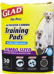 Glad for Pets Activated Carbon Jumbo Dog Training Pads, 28 x 30-in, 30 count, Unscented