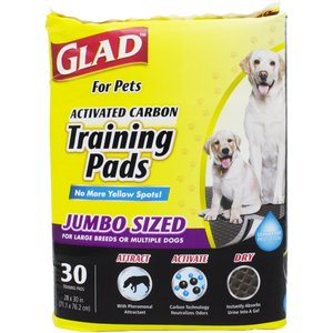 Glad for Pets Activated Carbon Jumbo Dog Training Pads, 28 x 30-in, 30 count, Unscented
