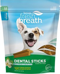 TropiClean Fresh Breath Vanilla Mint Flavor Dental Chews for Small Dogs, 12 count