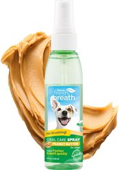 TropiClean Fresh Breath Oral Care Peanut Butter Flavored Dog Dental Spray, 4-oz bottle