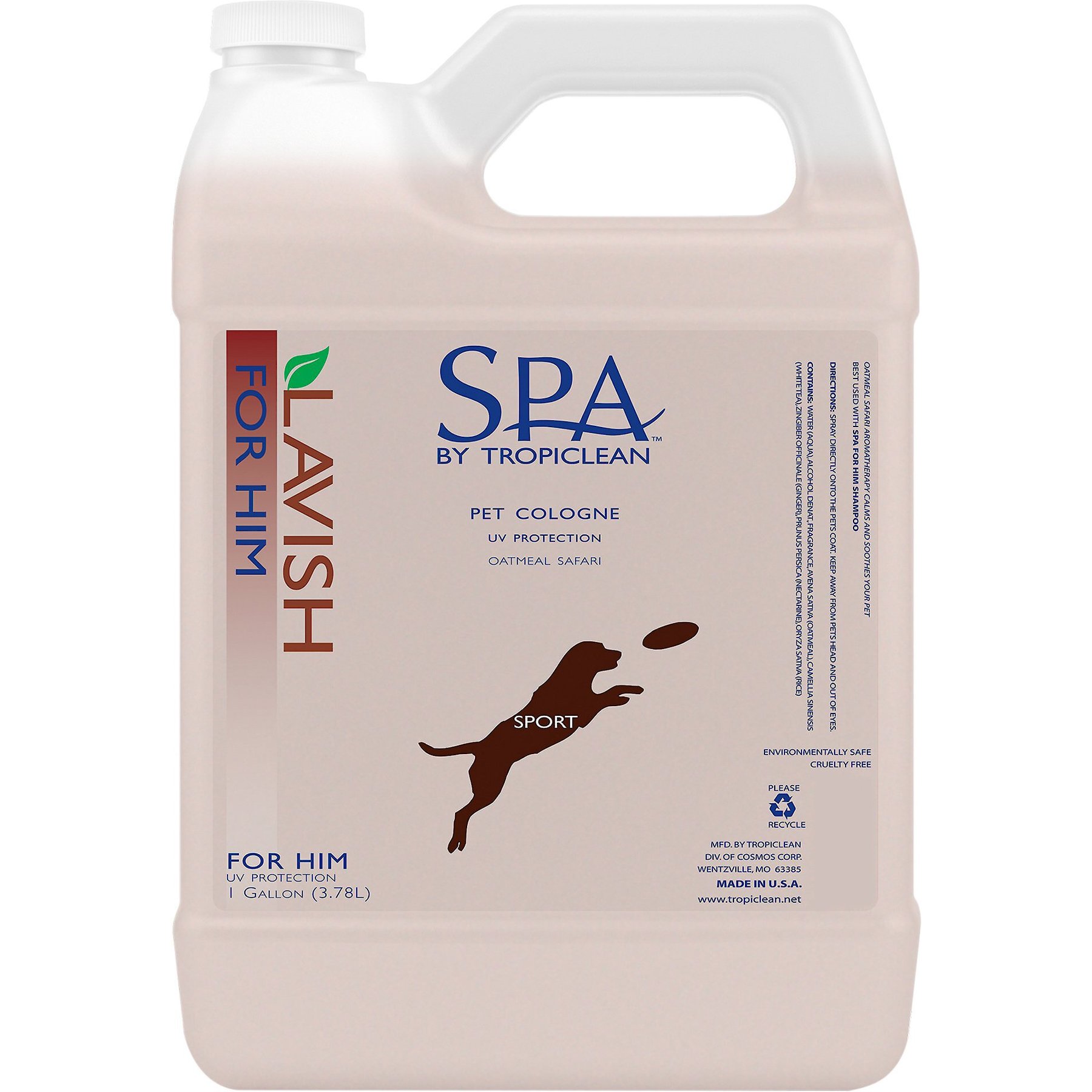 TROPICLEAN Spa for Him Dog Cologne Spray Sporty Oatmeal Sandalwood Scent 8 fl oz bottle Chewy