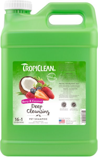 TropiClean Deep Cleaning Berry & Coconut Dog & Cat Shampoo, 2.5-gal bottle slide 1 of 9