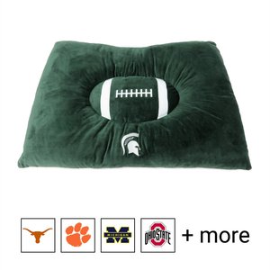Pets First NCAA Football Pillow Dog Bed, Michigan State Spartans