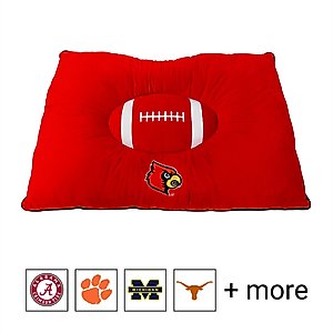 Pets First NCAA Football Pillow Dog Bed, Louisville Cardinals