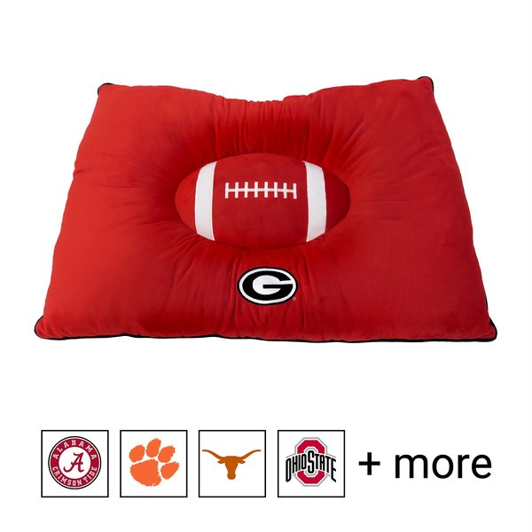 Pets First NCAA Football Pillow Dog Bed, Georgia Bulldogs slide 1 of 3