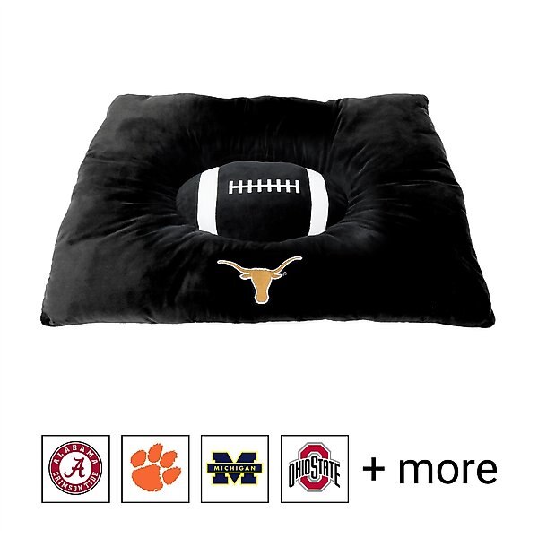 Pets First NCAA Football Pillow Dog Bed, Texas Longhorns slide 1 of 3