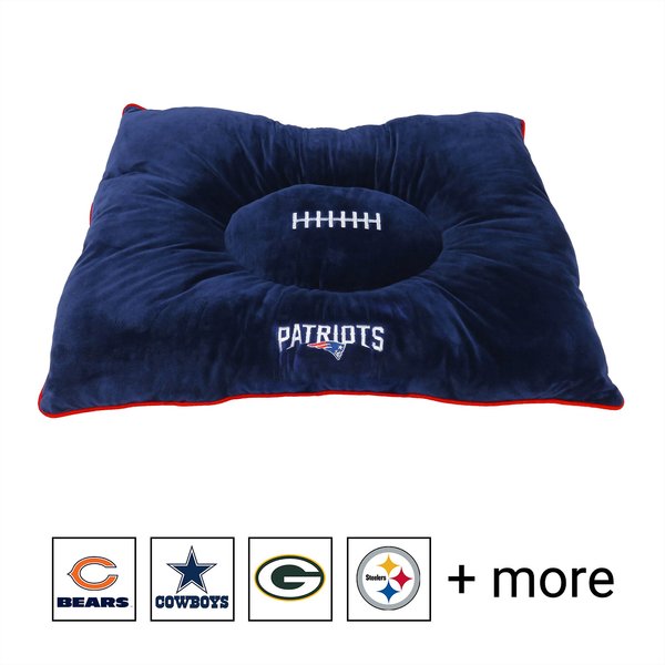Pets First NFL Football Pillow Dog Bed, New England Patriots slide 1 of 3