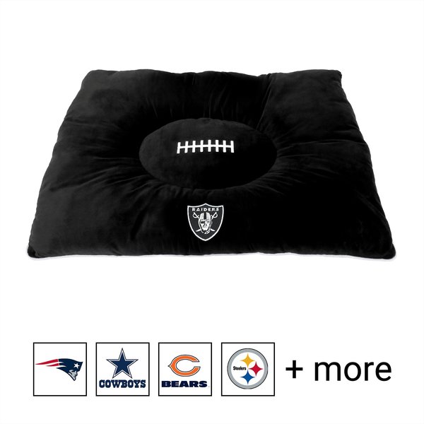 Pets First NFL Football Pillow Dog Bed, Raiders slide 1 of 3