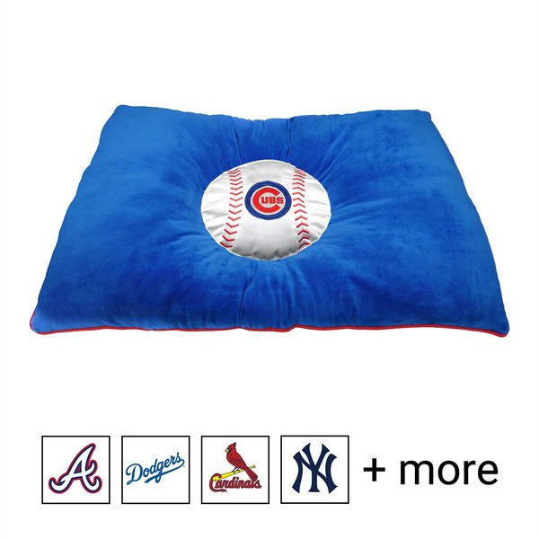 Pets First MLB Baseball Pillow Dog Bed, Chicago Cubs slide 1 of 3