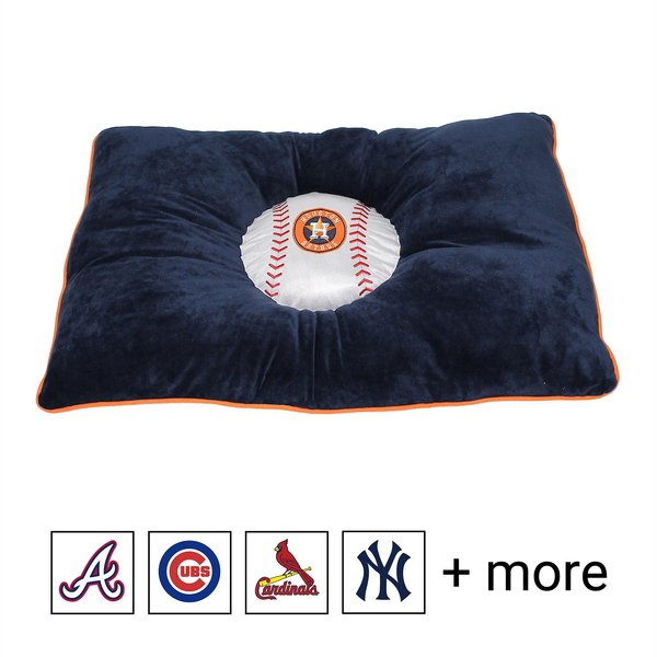 Pets First MLB Baseball Pillow Dog Bed, Houston Astros slide 1 of 3