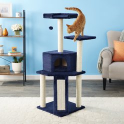 Frisco 52-in Faux Fur Cat Tree & Condo, Blue