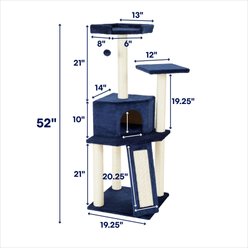 Frisco 52-in Faux Fur Cat Tree & Condo, Blue slide 2 of 7