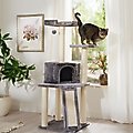 Frisco 52-in Faux Fur Cat Tree & Condo, Gray