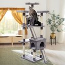 Frisco 72-in Faux Fur Cat Tree & Condo, Gray