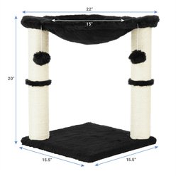 Frisco 20-in Faux Fur Cat Tree, Black slide 2 of 6