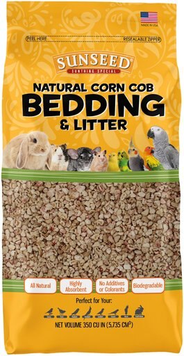 Sunseed Natural Corn Cob Bird & Small Pet Bedding & Litter, 5.7-lit