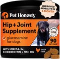 PetHonesty Advanced Hip + Joint Chicken Flavored Soft Chews Joint Supplement for Dogs, 90 count