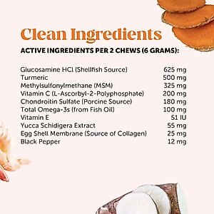 PetHonesty Advanced Hip + Joint Chicken Flavored Soft Chews Joint Supplement for Dogs, 90 count