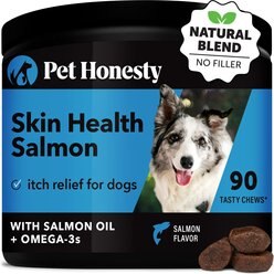 PetHonesty Skin Health Salmon Salmon Flavored Soft Chews Skin & Coat Supplement for Dogs, 90-count