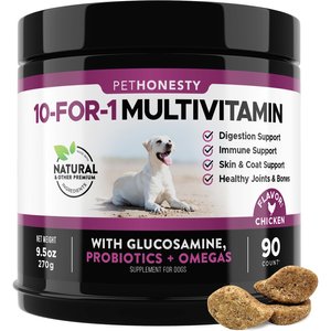 PetHonesty 10-for-1 Chicken Flavored Soft Chews Multivitamin for Dogs, 90 count